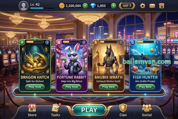 Giao diện app game bài